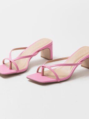 Pink soda strappy heeled sandals size 7
